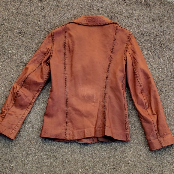 North Beach Leather Jacket 1970s 1960s Blazer Small - Picture 2 of 4